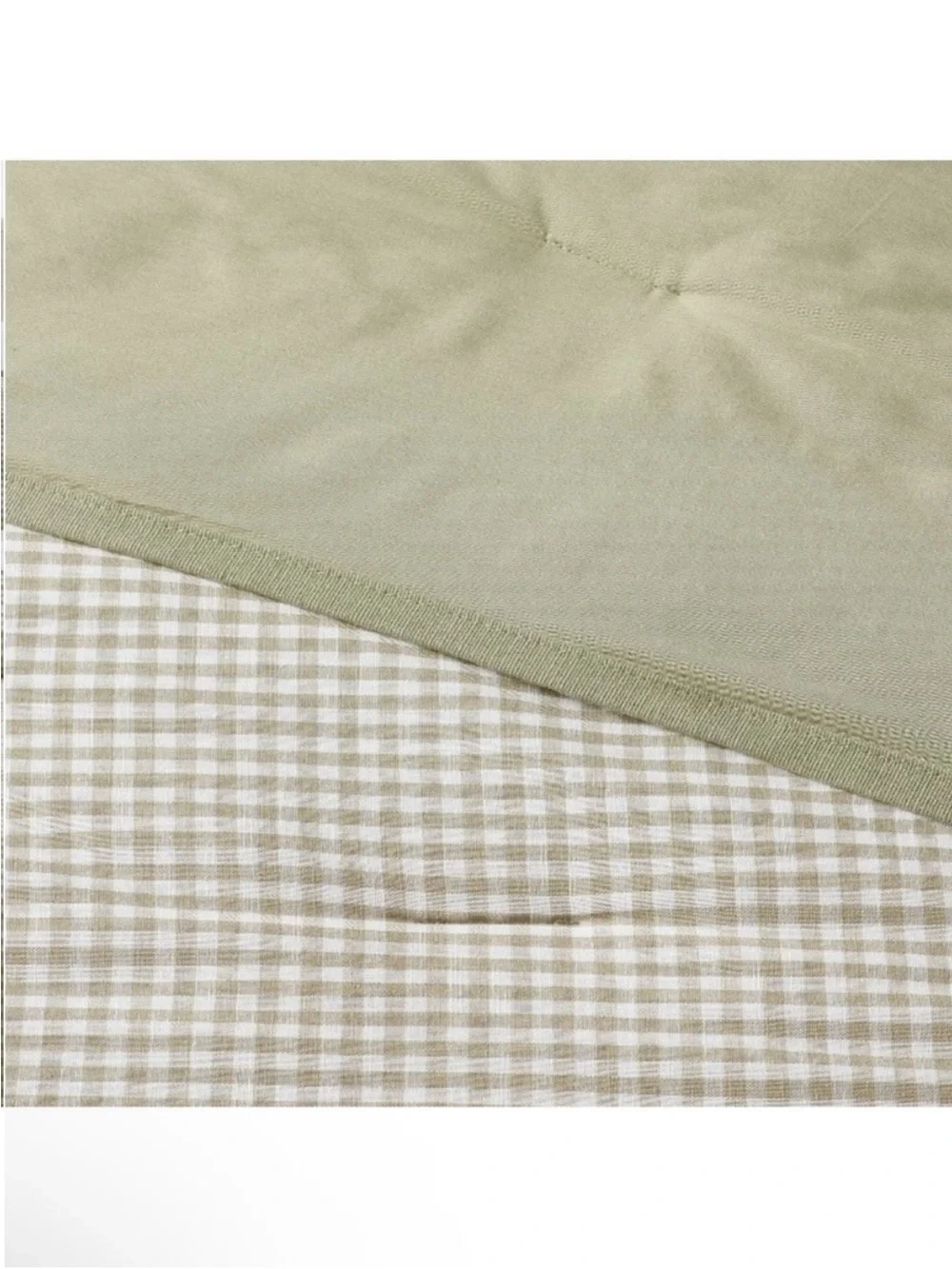 NWT Full/Queen Mini Gingham Comforter and Sham Set Moss Green - Threshold